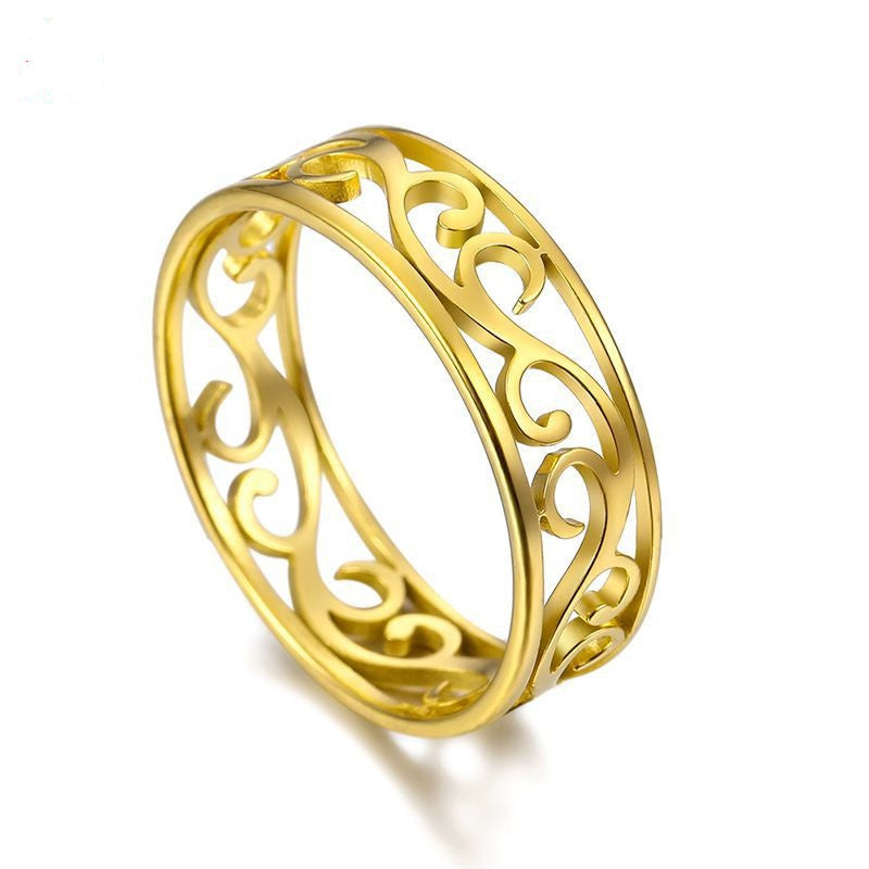 Chic Hollow Flower Pattern Ring Wedding Engagement Gift Jewelry For Women