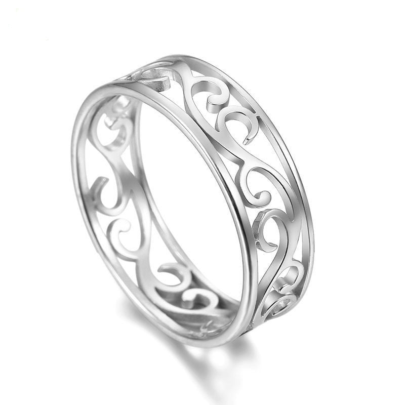 Chic Hollow Flower Pattern Ring Wedding Engagement Gift Jewelry For Women