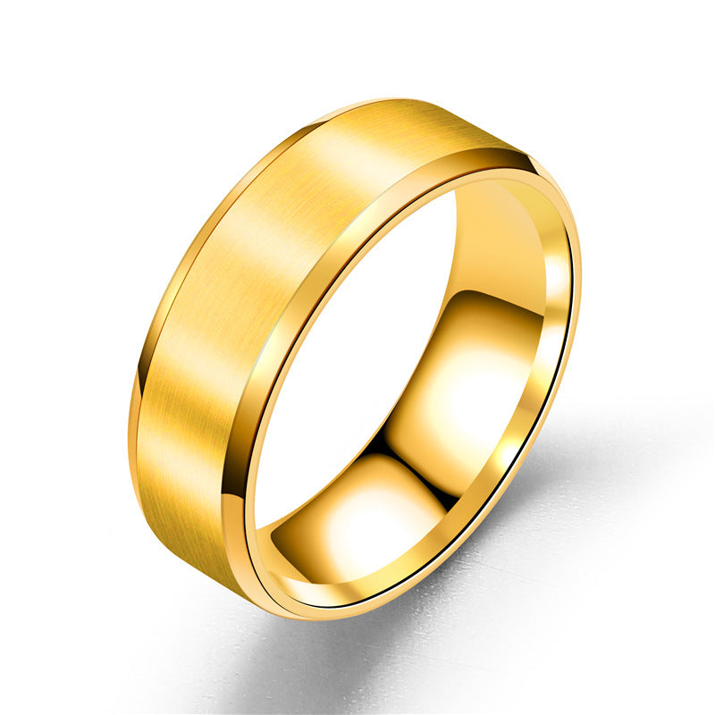 Stylish 8mm Stainless Steel Casual Ring - Perfect Gift for Men