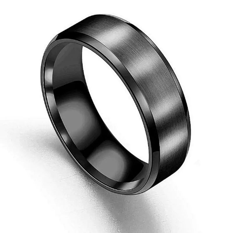 Stylish 8mm Stainless Steel Casual Ring - Perfect Gift for Men
