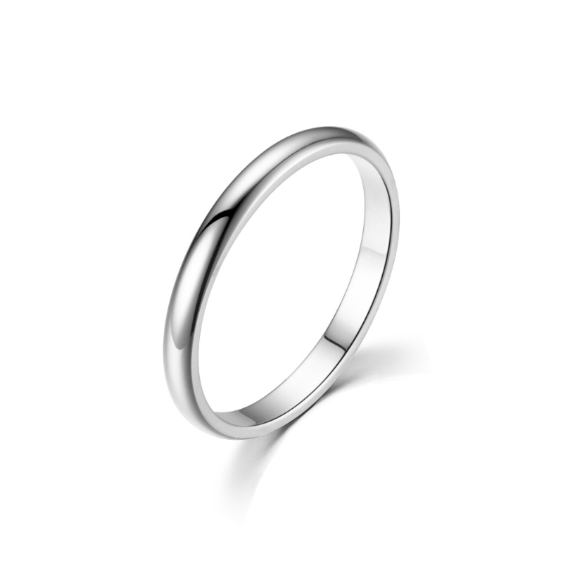 2MM Globe Glossy Finger Ring 14K Gold Plated Stainless Steel Finger Ring