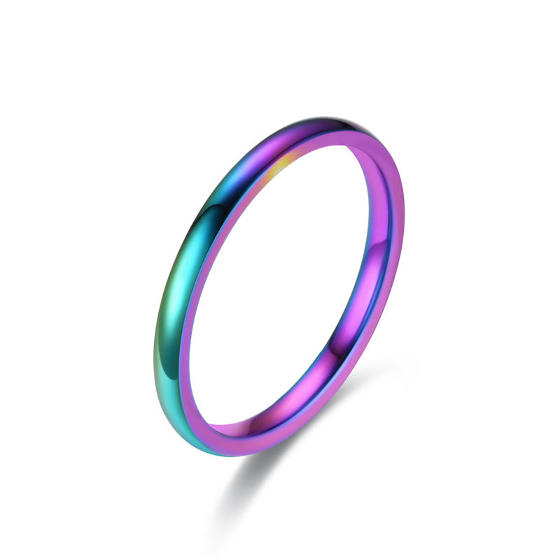 2MM Globe Glossy Finger Ring 14K Gold Plated Stainless Steel Finger Ring
