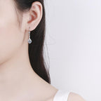 Elegant Moissanite Drop Earrings in 925 Sterling Silver for Women - Perfect for Weddings and Parties