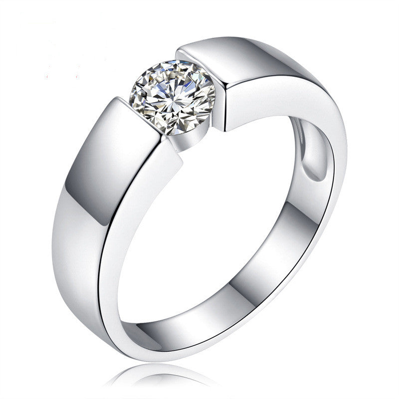 Fashion Classic Couple Ring For Men And Women Love Oath Ring Simple Zircon Ring Wedding Ring