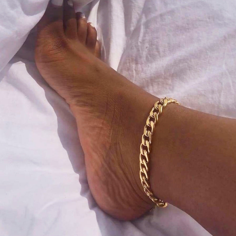 Upgrade Your Anklet Game with Our Chunky Chain Titanium Steel Anklet - Perfect for Any Occasion!