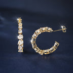 Gorgeous Vintage White & Blue Crystal Zircon Stud Earrings - Perfect for Weddings!