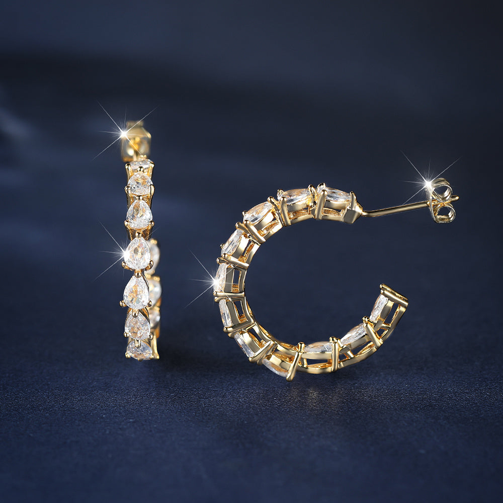 Gorgeous Vintage White & Blue Crystal Zircon Stud Earrings - Perfect for Weddings!