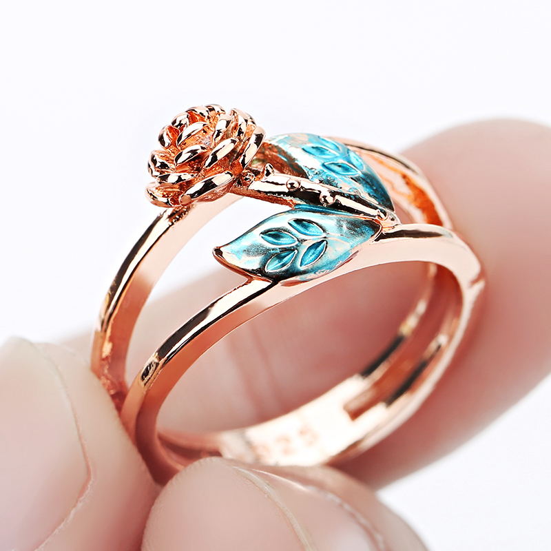 Elevate Your Wedding Look with Our Rose Flower Hollow Out Band Ring - Perfect for Engagement Too!