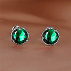 Trendy Retro Round Zircon Earrings - 18K Gold Plated Copper Jewelry - Perfect Gift for the Stylish Female