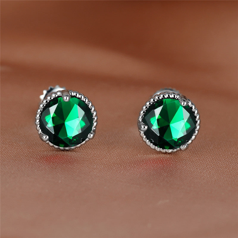 Trendy Retro Round Zircon Earrings - 18K Gold Plated Copper Jewelry - Perfect Gift for the Stylish Female