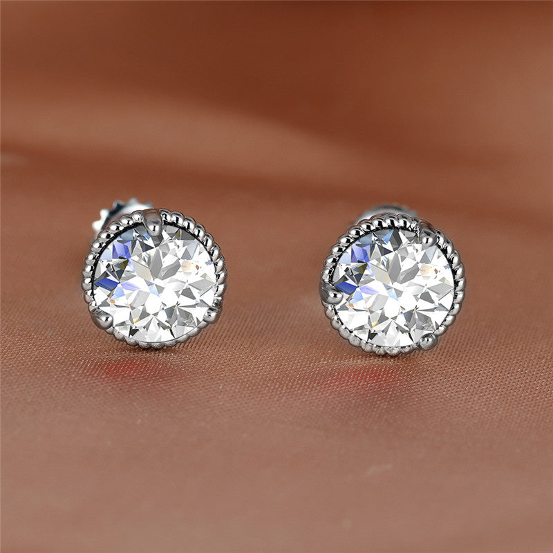 Trendy Retro Round Zircon Earrings - 18K Gold Plated Copper Jewelry - Perfect Gift for the Stylish Female