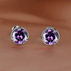 Trendy Retro Round Zircon Earrings - 18K Gold Plated Copper Jewelry - Perfect Gift for the Stylish Female