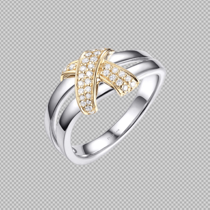 Simple Cross Finger Ring Inlaid Shiny Zircon Elegant Finger Jewelry Accessories