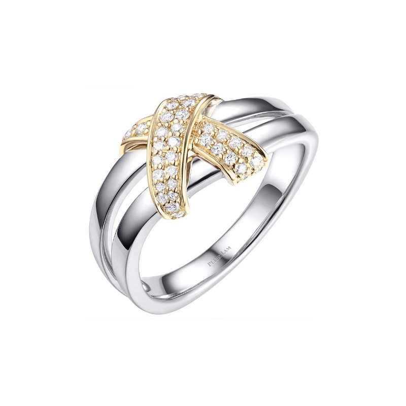 Simple Cross Finger Ring Inlaid Shiny Zircon Elegant Finger Jewelry Accessories