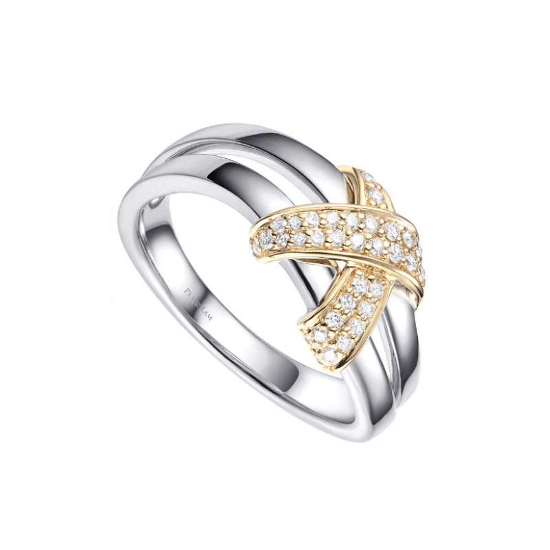 Simple Cross Finger Ring Inlaid Shiny Zircon Elegant Finger Jewelry Accessories