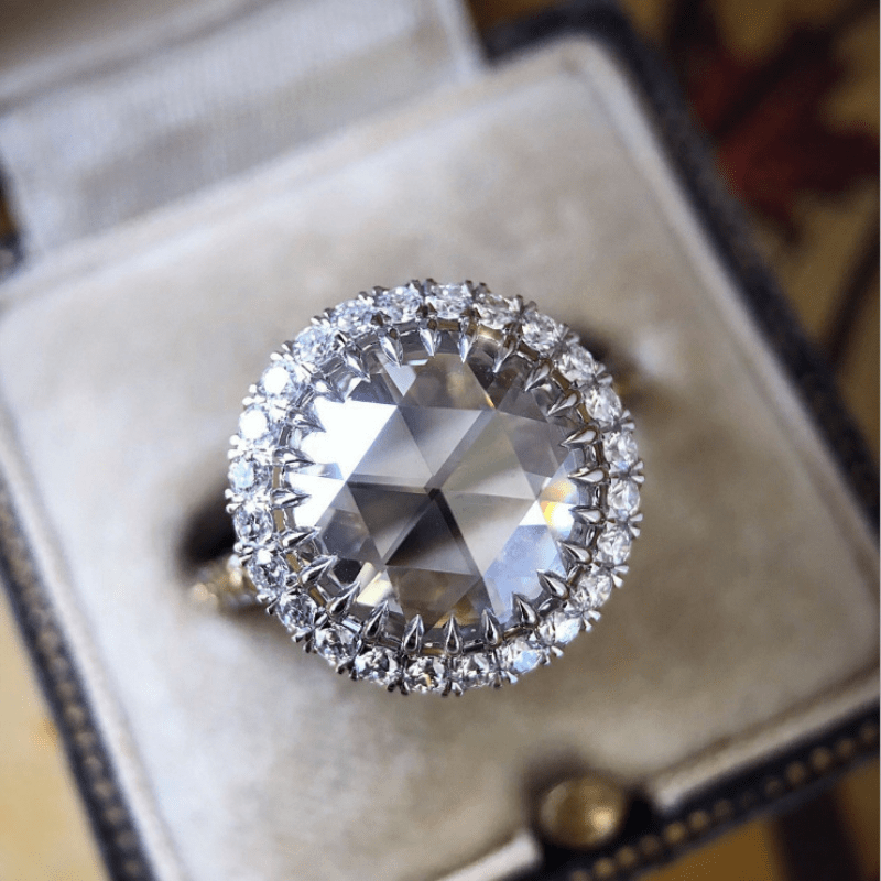 Vintage Single Zircon Ring Large Size Silver Plated Women's Promise Ring Eternity Symbol Wedding Engagement Ring