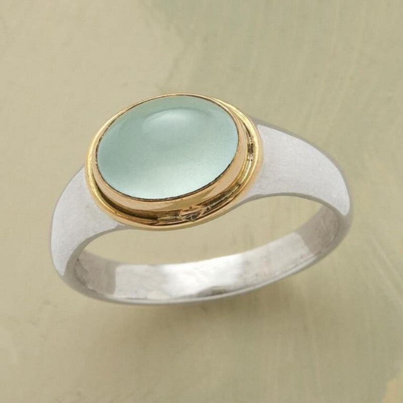Vintage Style Finger Ring Inlaid Oval Cut Zircon Elegant Women's Finger Jewelry Decor