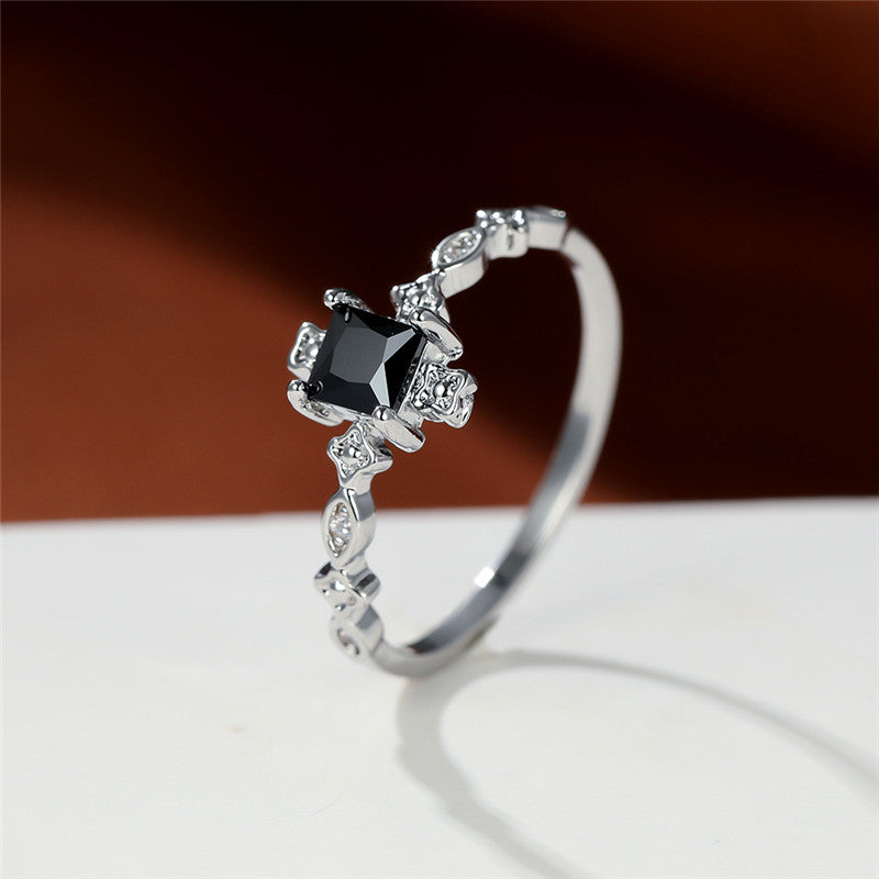 Gorgeous Black Zircon Wedding Ring - A Perfect Gift for the Special Woman in Your Life