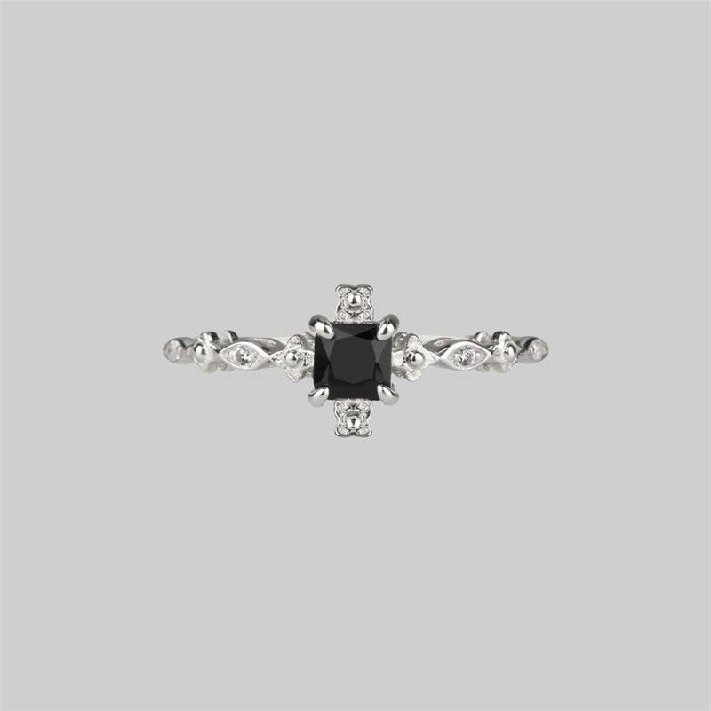 Gorgeous Black Zircon Wedding Ring - A Perfect Gift for the Special Woman in Your Life