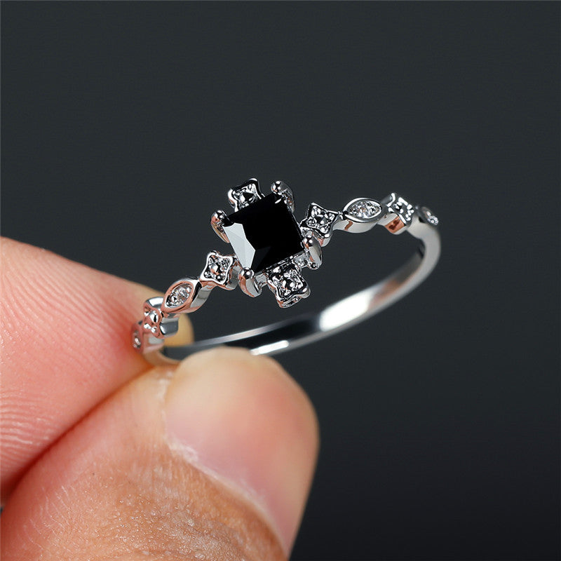 Gorgeous Black Zircon Wedding Ring - A Perfect Gift for the Special Woman in Your Life