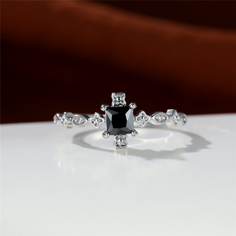 Gorgeous Black Zircon Wedding Ring - A Perfect Gift for the Special Woman in Your Life