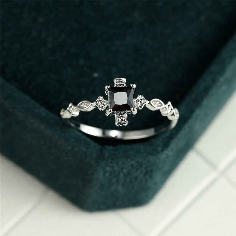 Gorgeous Black Zircon Wedding Ring - A Perfect Gift for the Special Woman in Your Life