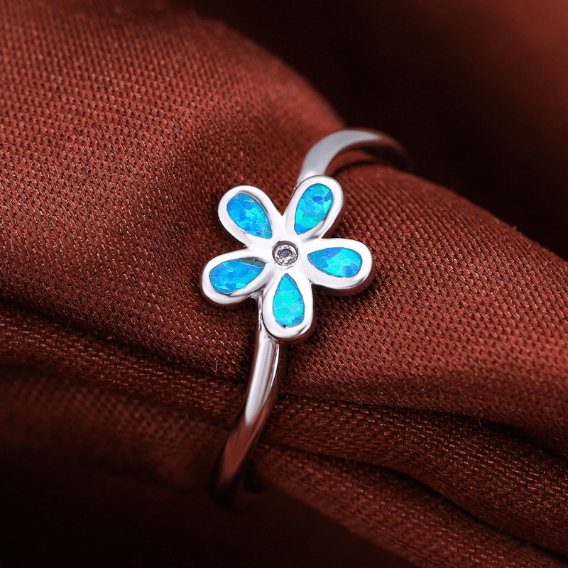Small Flower Finger Ring Silver Plated Simple Minimalist Finger Jewelry Deco For Women Daily Wear