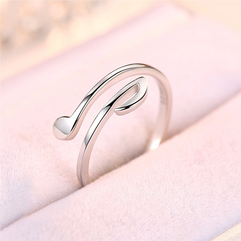 Music Note Ring Women's Adjustable Opening Copper Finger Ring