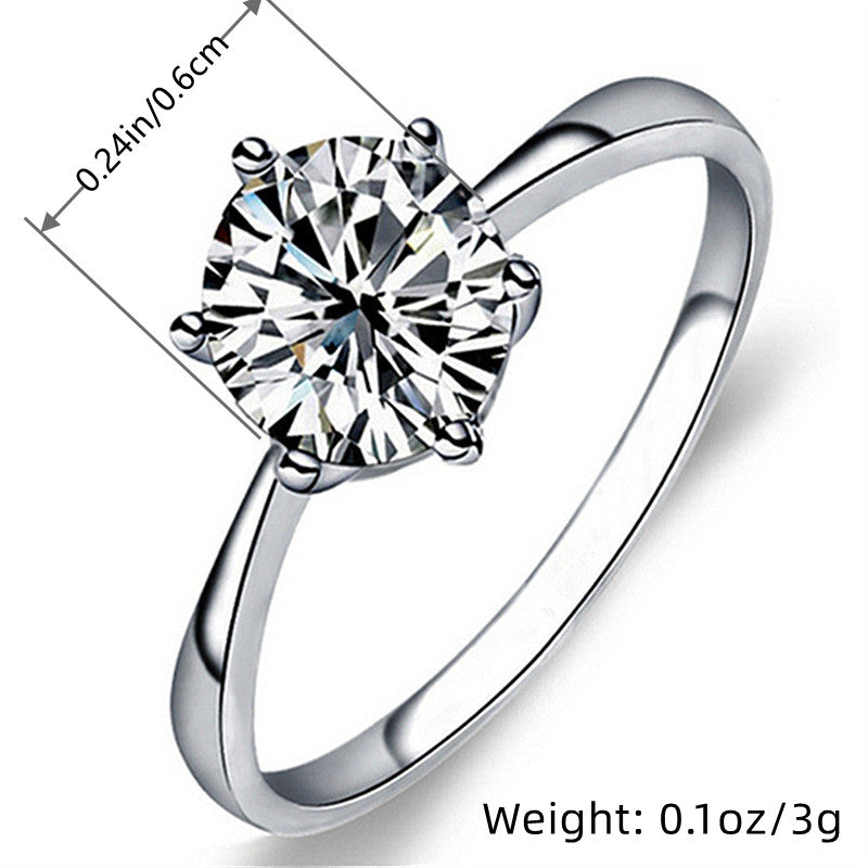 Fashion Ring Silver Plated Inlaid Shining Zircon Women's Promise Ring Engagement Wedding Jewelry Party Accessory Perfect Anniversary Gift For Your Love