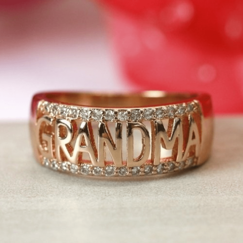 Vintage Ring Silver Plated Carved Grandma Perfect Gift For Your Grandmother Elegant Jewelry For Daily Outfits Paty Accessory Chrismas Gift