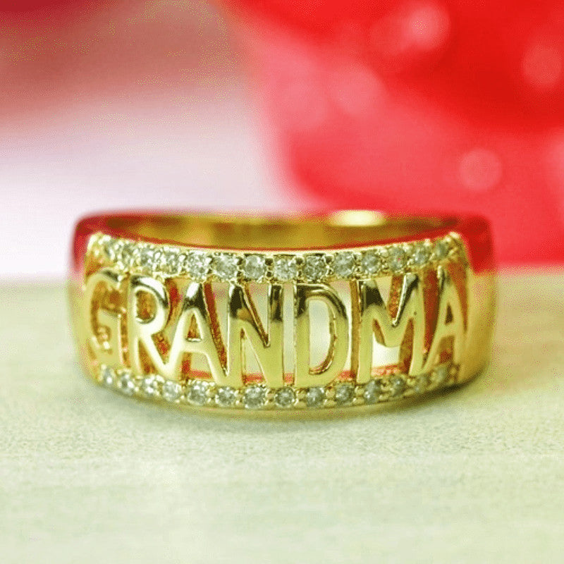 Vintage Ring Silver Plated Carved Grandma Perfect Gift For Your Grandmother Elegant Jewelry For Daily Outfits Paty Accessory Chrismas Gift