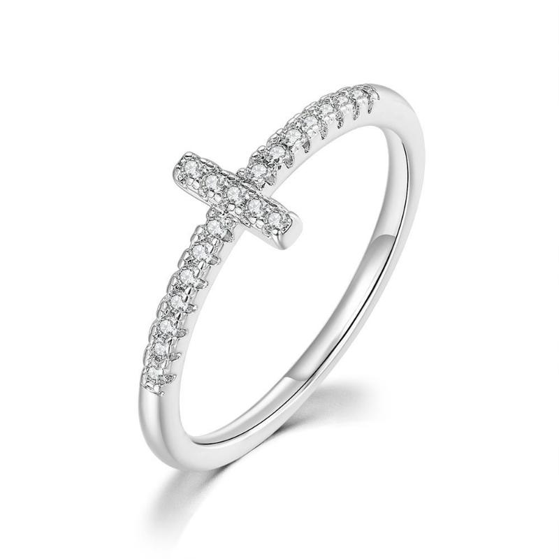 Silver Plated Ring Simple Style Inlaid Zircon Suitable For Daily Decor Casual Dating