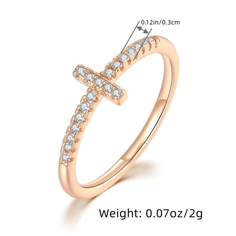 Silver Plated Ring Simple Style Inlaid Zircon Suitable For Daily Decor Casual Dating