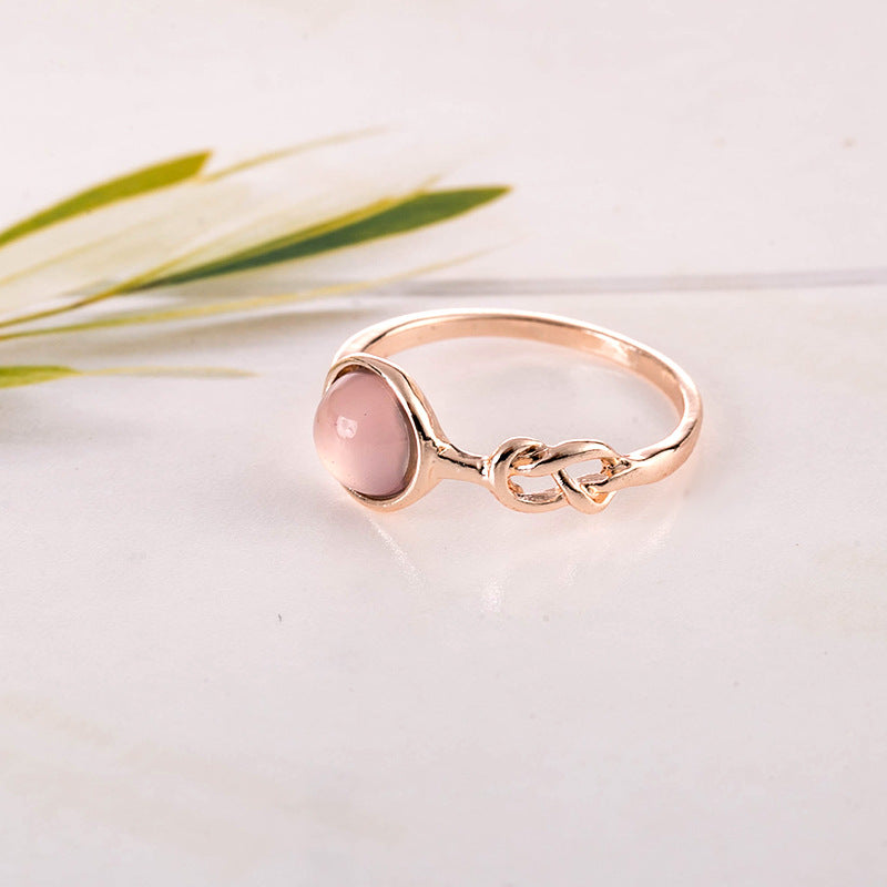 Light Pink Zircon Ring Silver Plated Simple Cute Style Suitable For Casual Dating