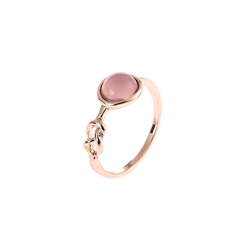 Light Pink Zircon Ring Silver Plated Simple Cute Style Suitable For Casual Dating