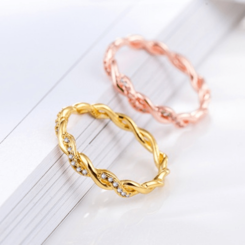2pcs Sparkling Twisted Ring Set Inlaid Zircon Silver Plated Summer Vacation Decor For Female Simple Jewelry For Daily And Party Decor