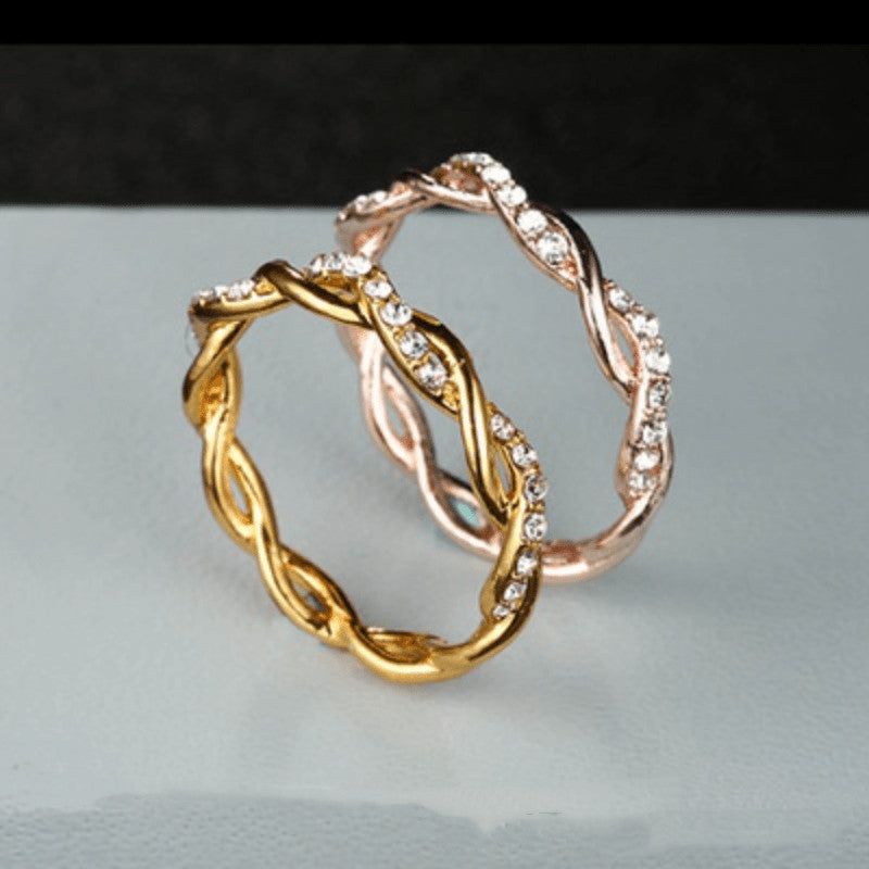 2pcs Sparkling Twisted Ring Set Inlaid Zircon Silver Plated Summer Vacation Decor For Female Simple Jewelry For Daily And Party Decor