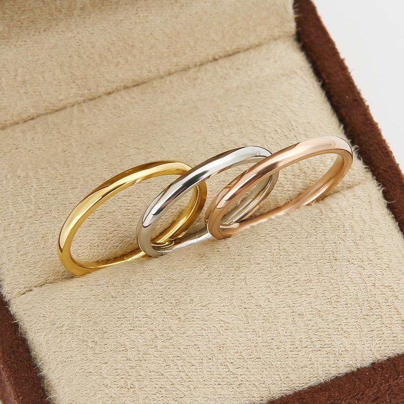3pcs Fashion Thin Ring 14k Gold Plated Polish Surface Trendy Band For Men And Women Stacking Jewelry For Daily Outfits No-wrong Decor For Every Kind Of Party