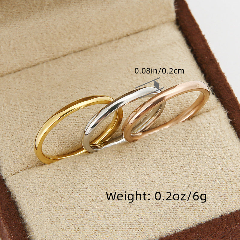 3pcs Fashion Thin Ring 14k Gold Plated Polish Surface Trendy Band For Men And Women Stacking Jewelry For Daily Outfits No-wrong Decor For Every Kind Of Party