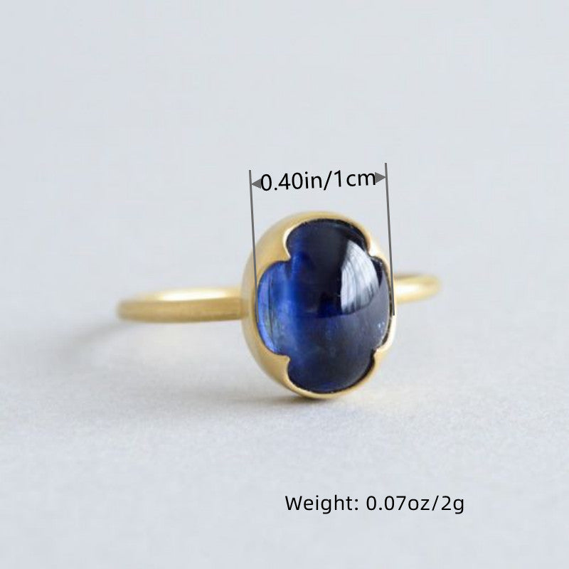 Elegant Ring Inlaid Egg Shape Zircon Silver Plated Dainty Decor For Daily Outfits Green Or Blue Make Your Call Perfect Birthday Gift For Female