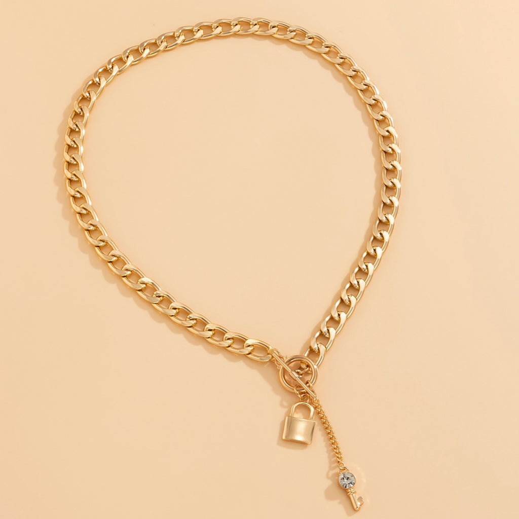1pc Lock & Key Chain Necklace