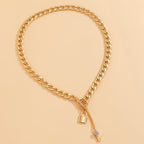 1pc Lock & Key Chain Necklace