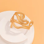 Punk Golden Tone Two Headed Snake Wrapped Egyptian Style Bracelets