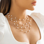 Elegant Multilayer Faux Pearl Necklace for Women - Perfect for Parties and Gifts