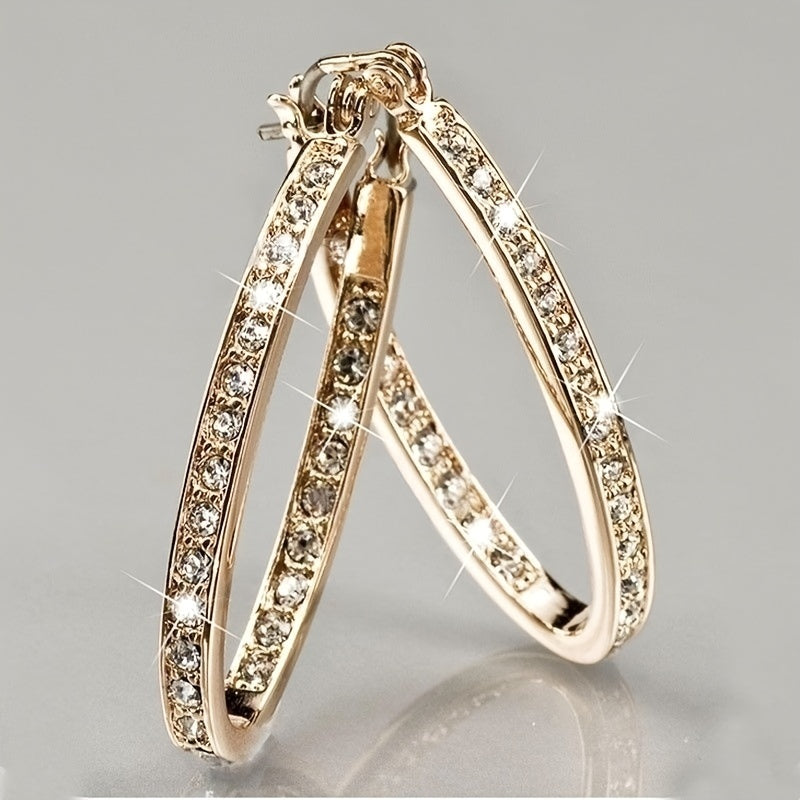 Shine Bright Like a Diamond with our Elegant Zircon Hoop Earrings - Perfect for Parties and Clothing Decor