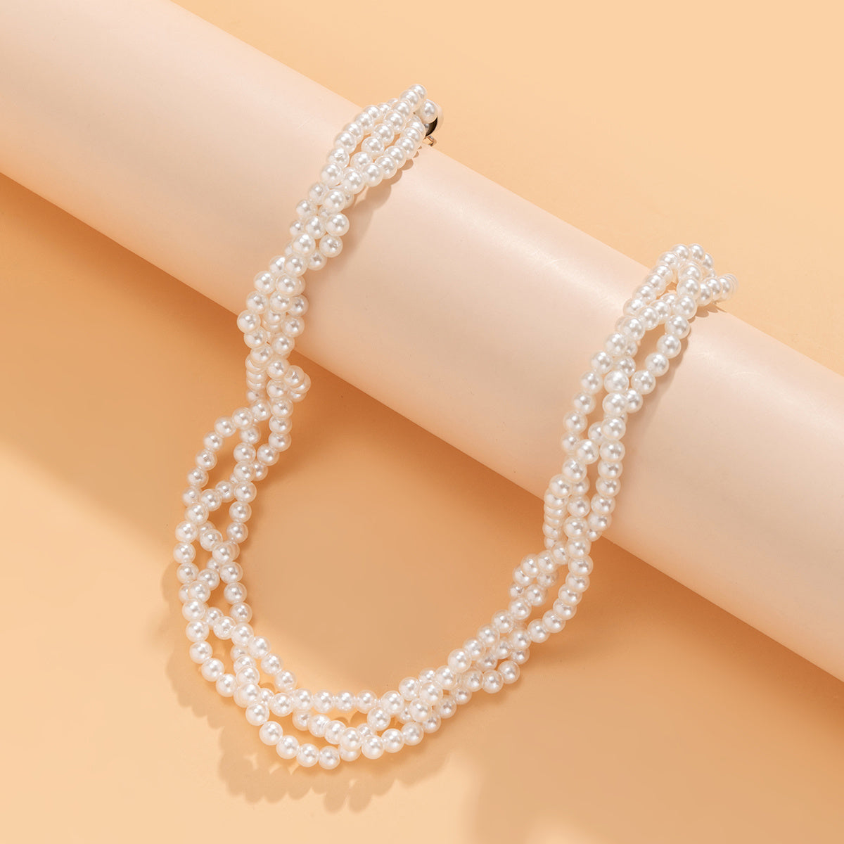 Gorgeous Ladies Fashion Hand-Braided Pearl Beaded Necklace