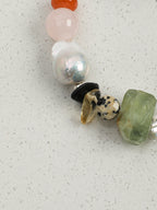 Prehnite & Baroque Pearl /Forest Healing & Grounding/ "Wild Woodland" Bracelet