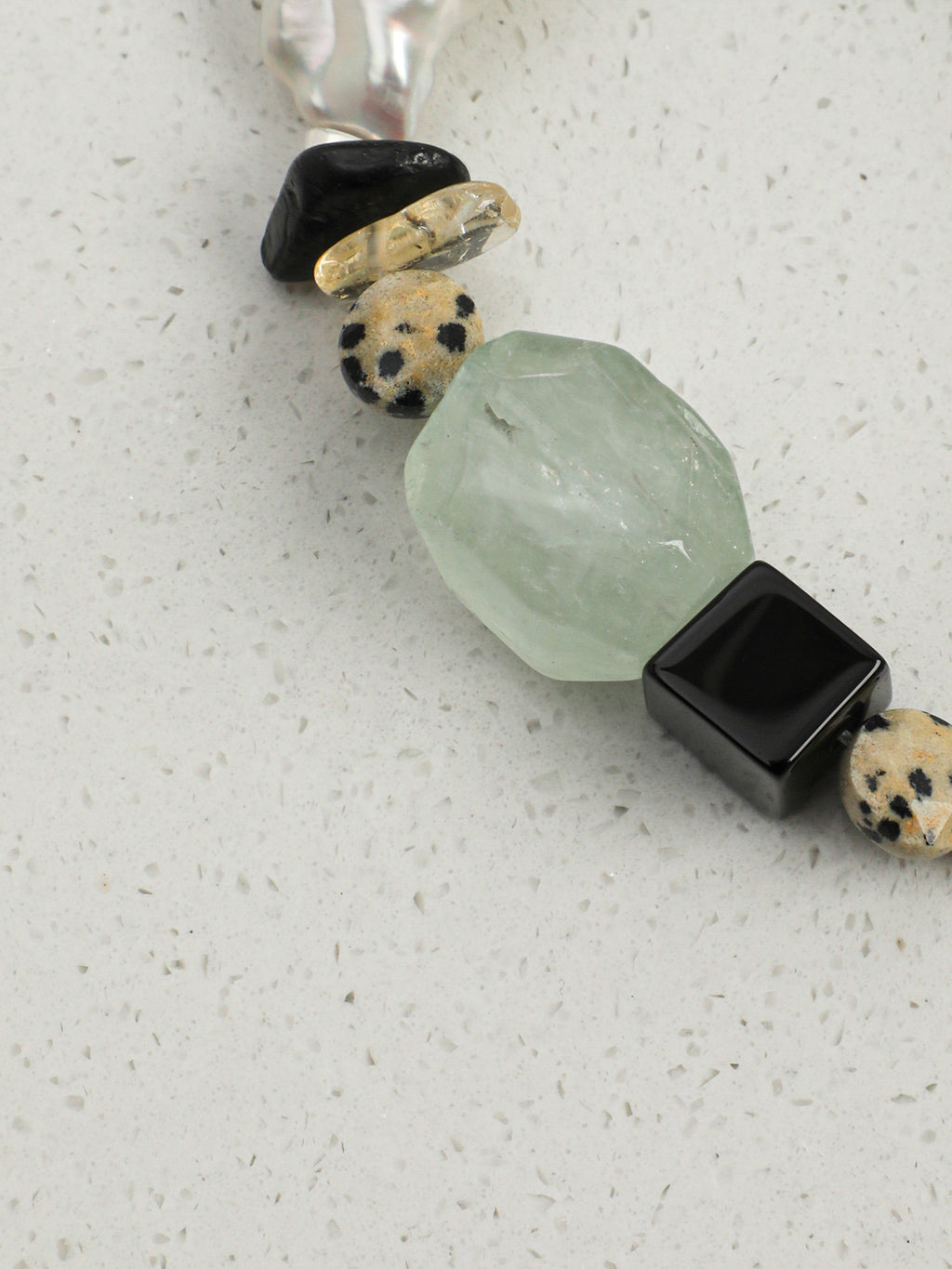 Prehnite & Baroque Pearl /Forest Healing & Grounding/ "Wild Woodland" Bracelet