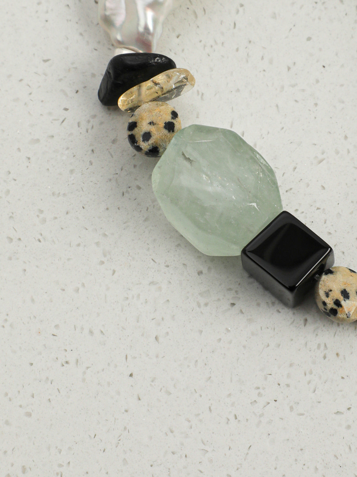 Prehnite & Baroque Pearl /Forest Healing & Grounding/ "Wild Woodland" Bracelet