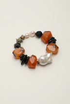 Red Agate & Baroque Pearl /Vitality & Protection/ "Crimson Tide" Bracelet/Halloween Picks